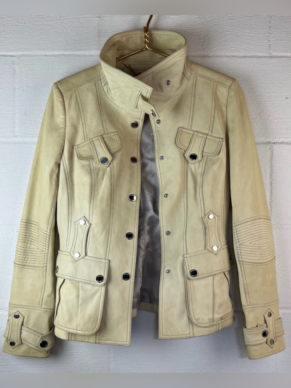 🔥 STUNNING Karen Millen Cream Moto Jacket 🔥